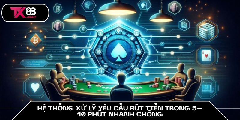 Hệ thống xử lý yêu cầu rút tiền trong 5–10 phút nhanh chóng